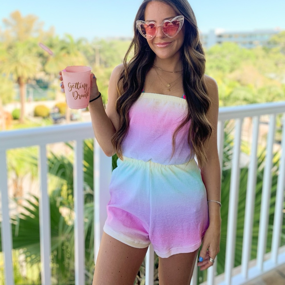 Rainbow Terrycloth Romper/Coverup